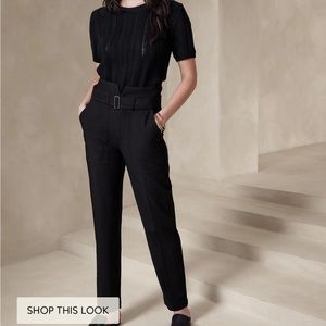 BANANA REPUBLIC refined utility high rise pant slim siluette sz2 black NEW!Wtag
